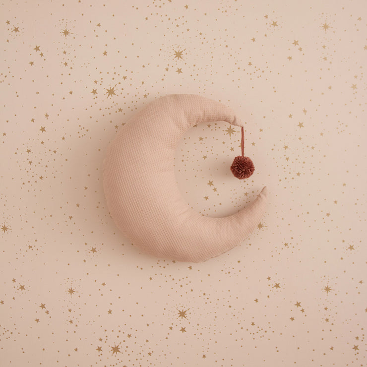 Pierrot Moon Cushion in Misty Pink by Nobodinoz