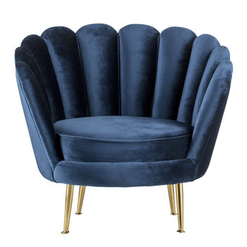 Santena Deep Blue Velvet Chair