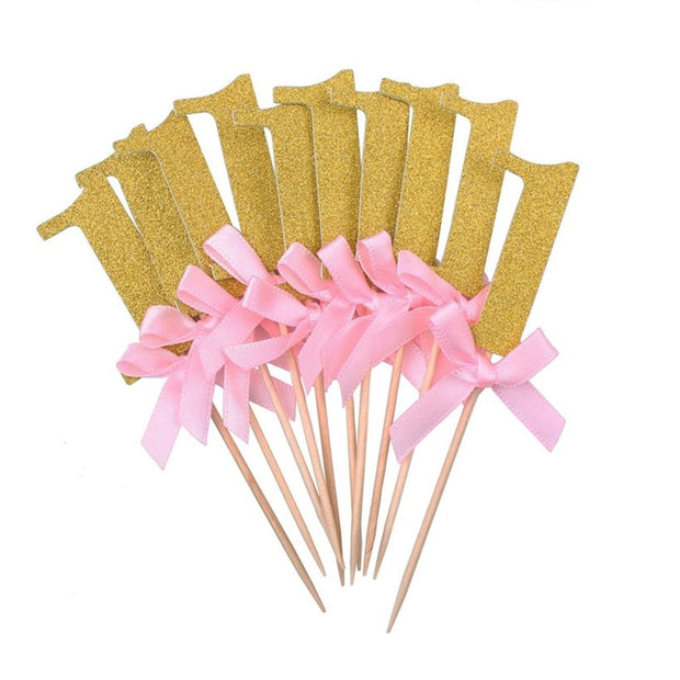 Number 1 Gold Cake Toppers