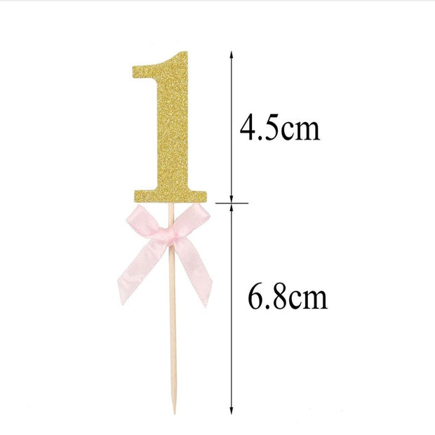 Number 1 Gold Cake Toppers