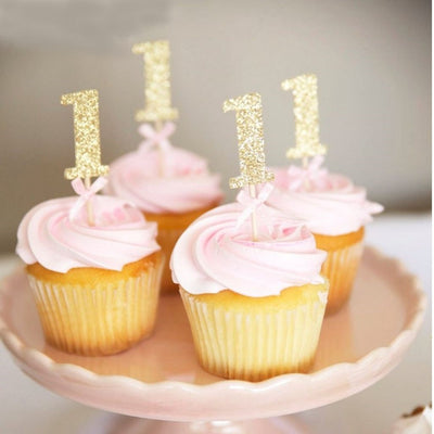 Number 1 Gold Cake Toppers