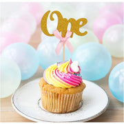 Number ' One' Gold Cake Toppers
