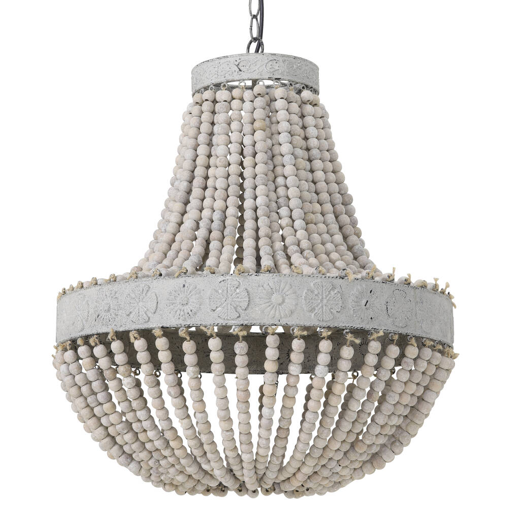 Vitara lysekrone med træperler