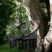 Black Macramé Hanging Chair