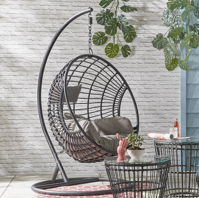 Black Indoor Outdoor Sorrento Egg Chair
