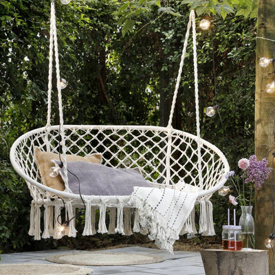 Macramé Double Hanging Seat - Cream