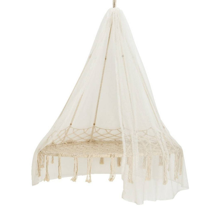 Macramé Hanging Chair With Canopy