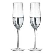 Pair Of Dipped Silver Champagne Flutes