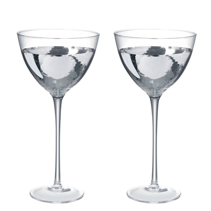 Pair Of Dipped Silver Champagne Coupes