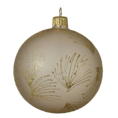 Set Of Four Gold Glitter Palm Baubles