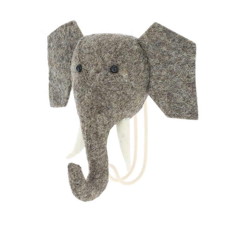 Crochet mural éléphant en feutre