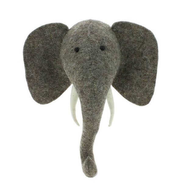 Mini Elephant Felt Wall Head