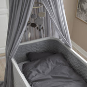 Quilted Cot Bumper in Elephant Grey by Sebra