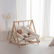 Growing Green Baby Bouncer With Sweet Honey Dots Cover fra Nobodinoz