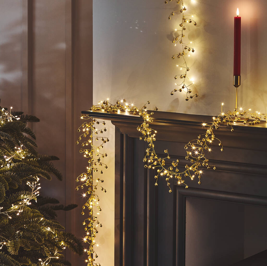 Golden Bells Batteri LED Light Garland