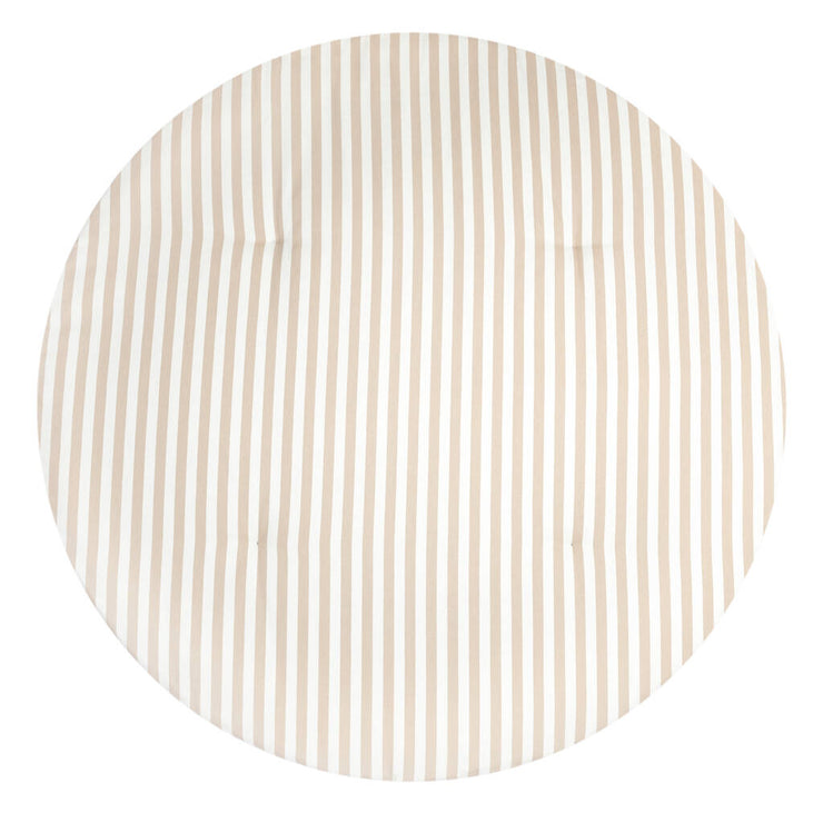 Fluffy Round Playmat in Taupe Stripes by Nobodinoz
