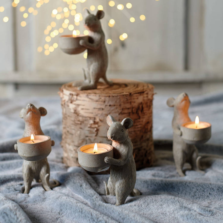 Pair Of Sweet Mice Candle Holders