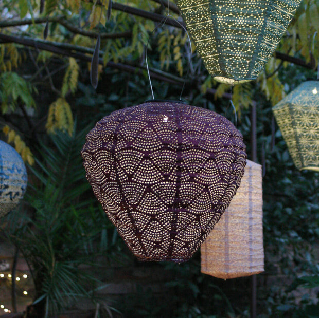 Lanterne Solaire Marocaine - Ballon Violet