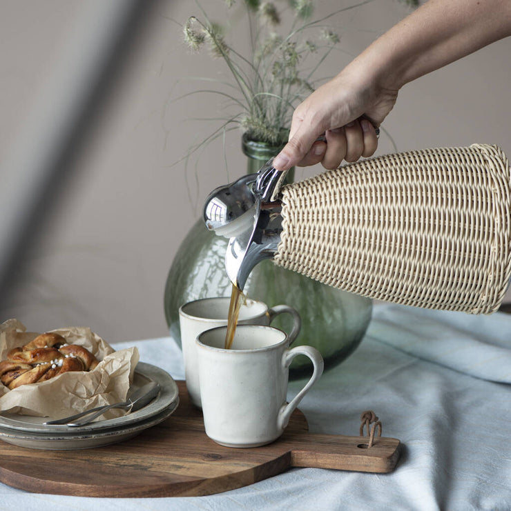Rattan Wrapped Thermos Carafe