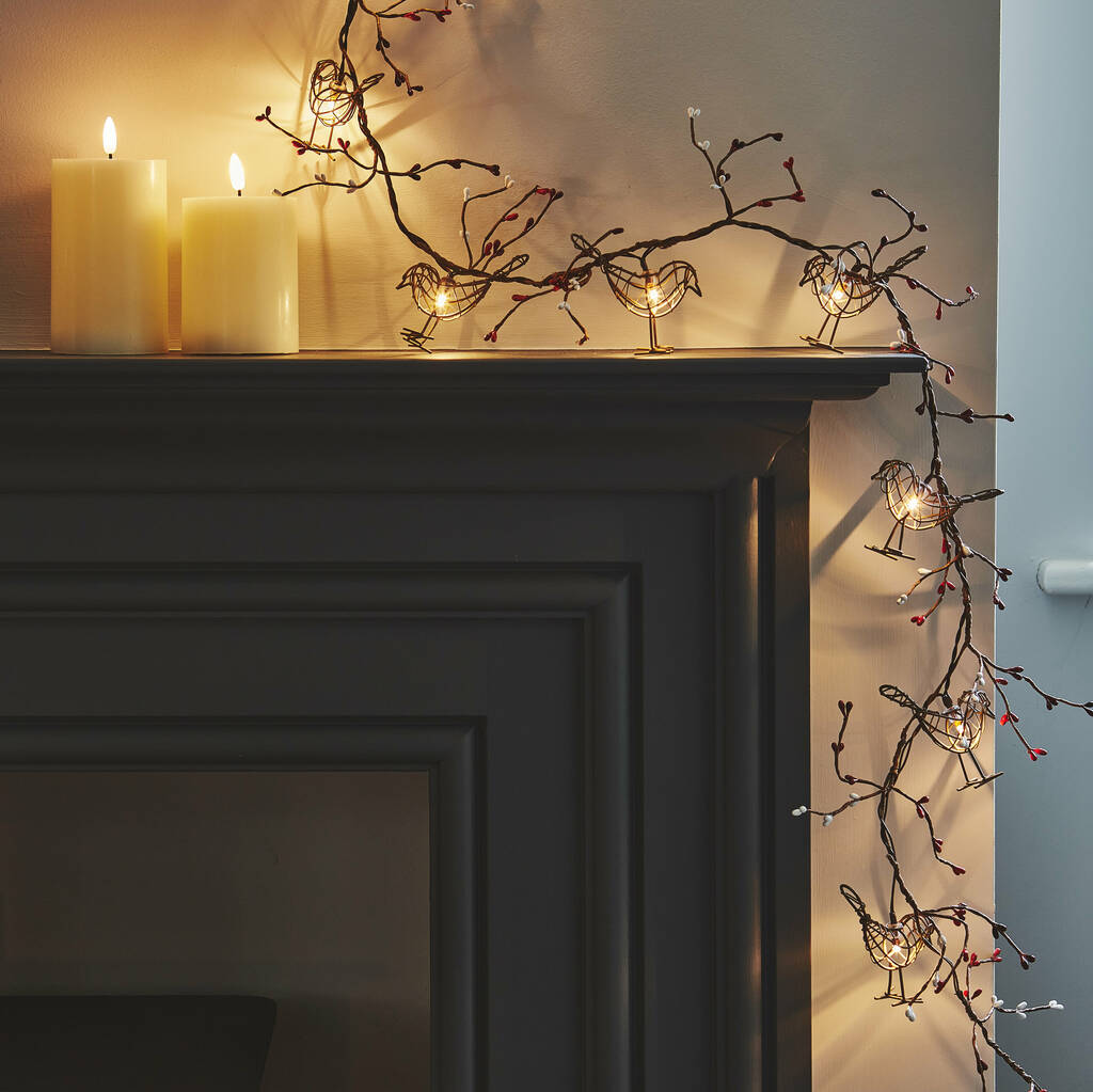 Garland af LED Robin-lys