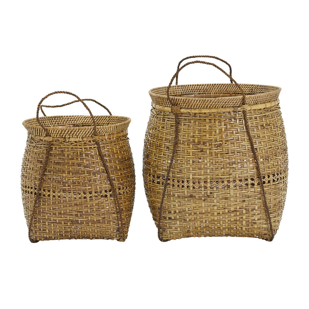 Gavle vævet bambus opbevaringskurv