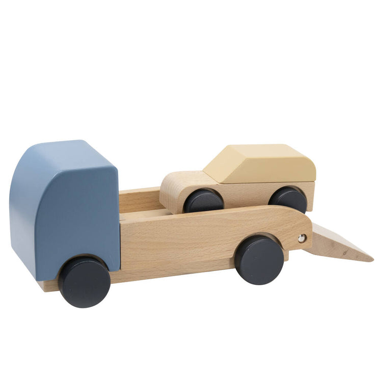 Wooden Transporter With Car by Sebra