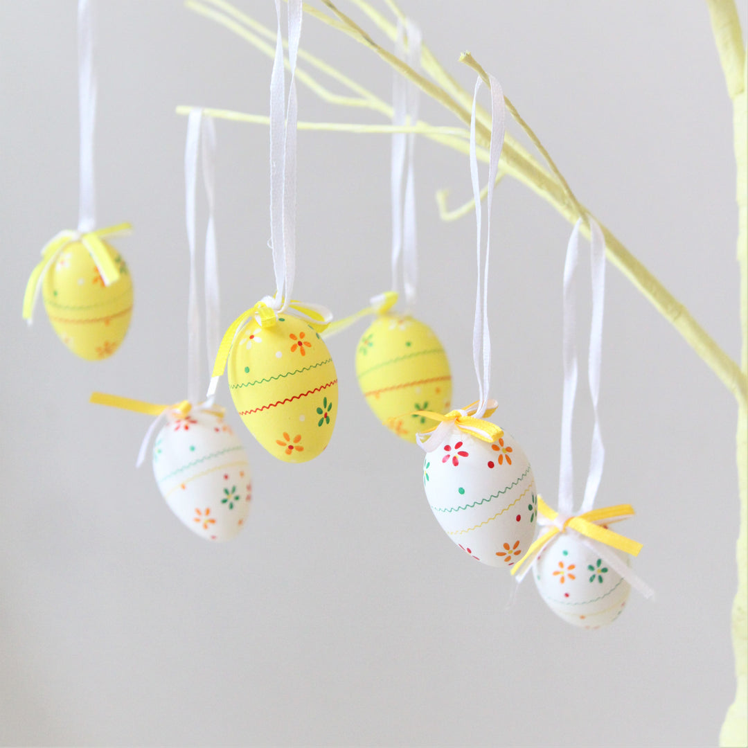 Sæt med 12 ditsy blomsteræggedekorationer