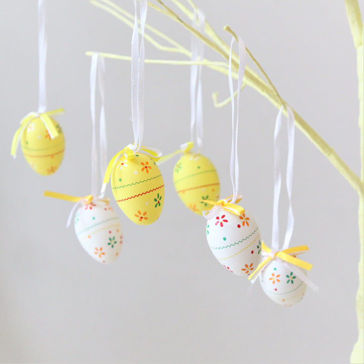 Sæt med 12 ditsy blomsteræggedekorationer