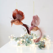 Pair Of Beaded Hummingbird Decorations