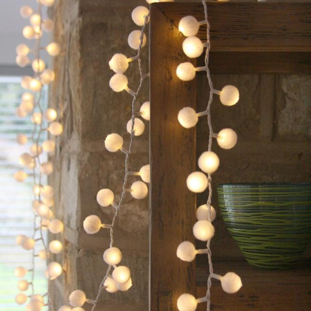 String of LED Pompom Lights