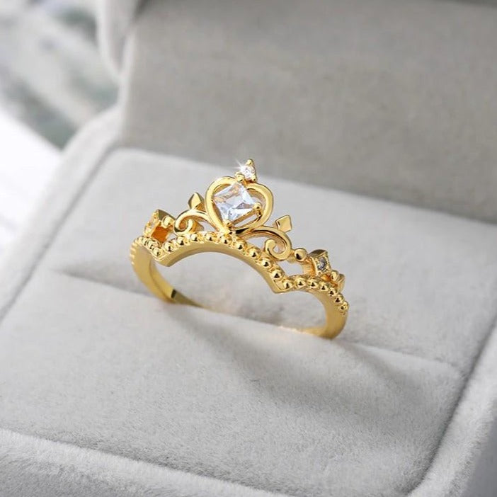 Swan Ring Box With Princess Crown Ring