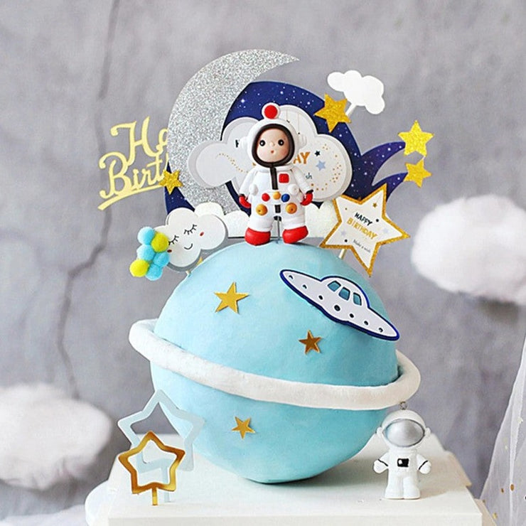 Trip to the Moon Cake Topper Picks Outer Space Earth Planets Cosmic Solar  System Theme Astronaut Spaceship Cake Decor | Shopee Philippines
