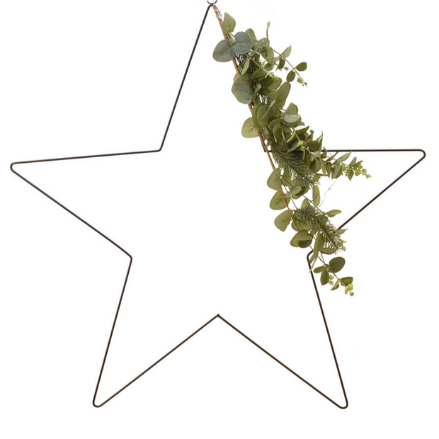 Étoile décorative pré-éclairée avec eucalyptus