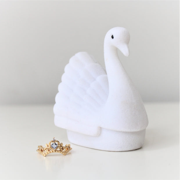 Swan Ring Box Med Princess Crown Ring