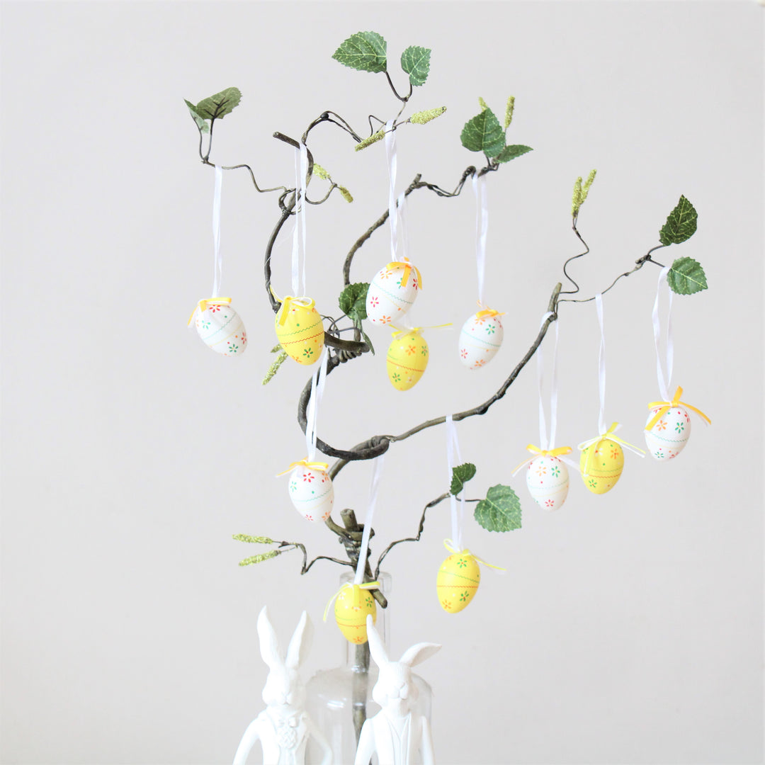 Sæt med 12 ditsy blomsteræggedekorationer