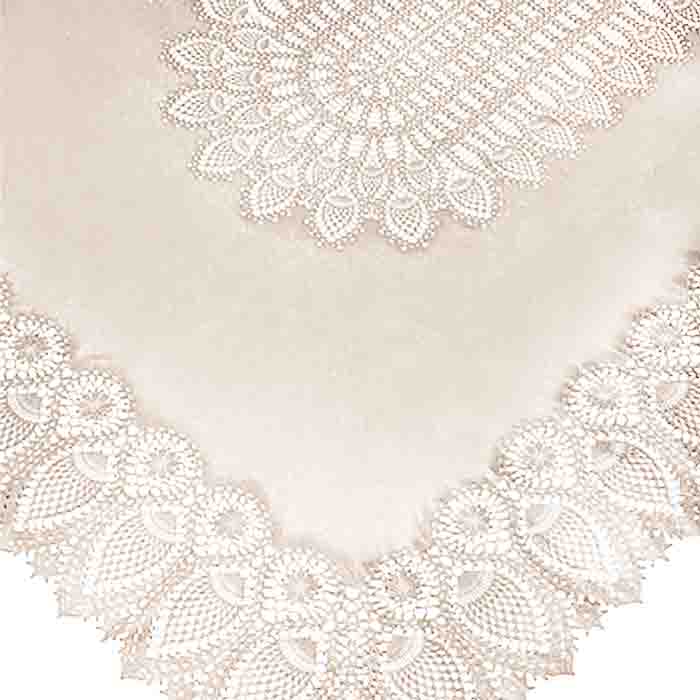 Tuscany Crochet Lace Vinyl Tablecloth / Cream